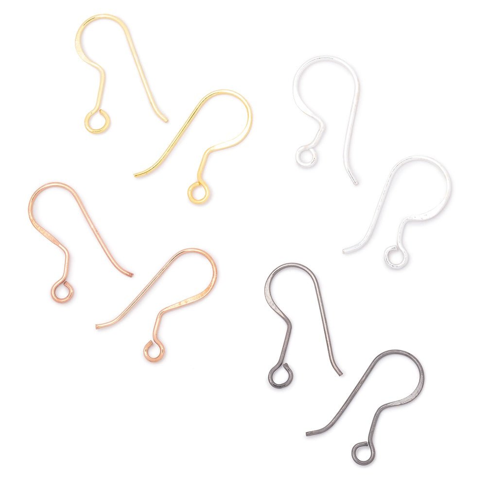 19mm Elongated Fish Hook Ear Wire 10 pieces - Beadsofcambay.com