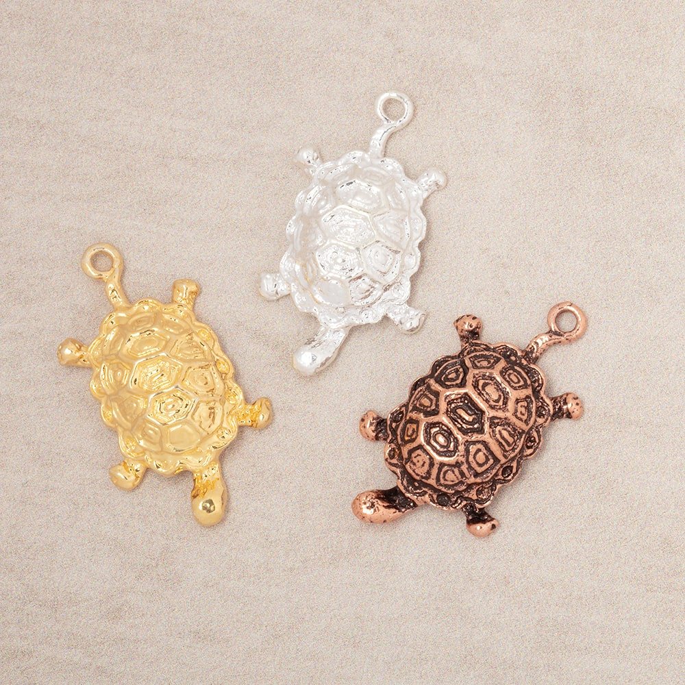 19x14mm Turtle Charm Set of 2 pieces - Beadsofcambay.com