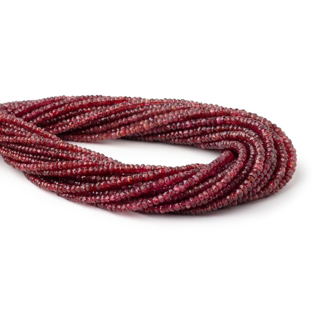 2 - 4mm Red Spinel Faceted Rondelle Beads 15.75 inch 215 pieces - Beadsofcambay.com