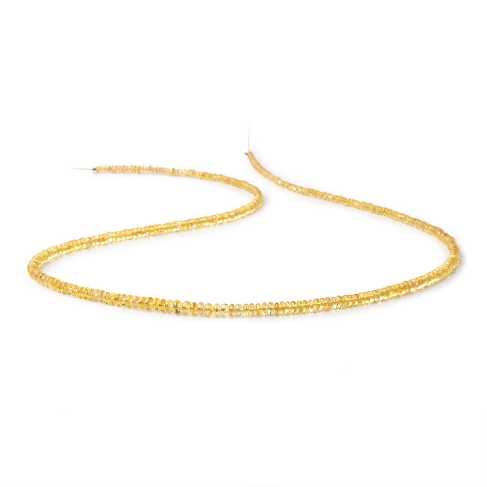 2-4mm Yellow Sapphire Plain Rondelle Beads 18 inch 290 pieces - Beadsofcambay.com