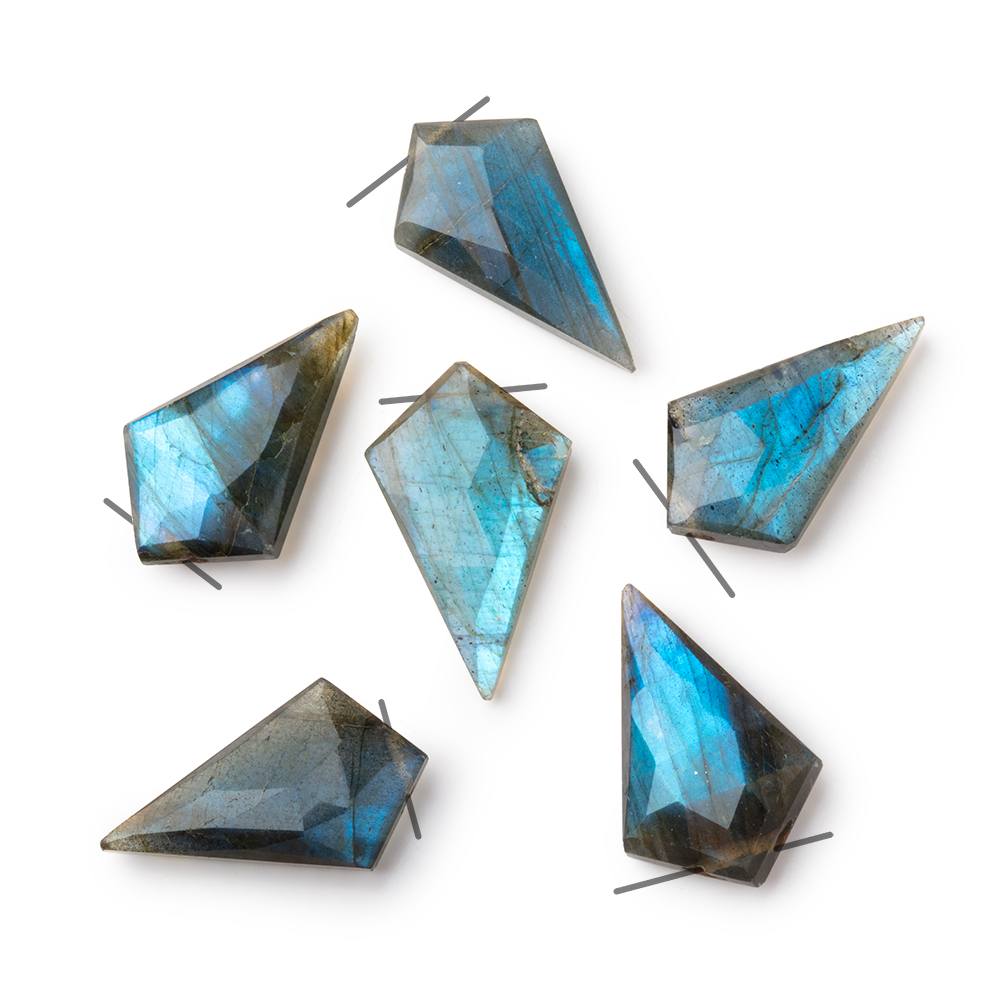 20 - 22mm Labradorite Faceted Shield Focal 1 piece - Beadsofcambay.com