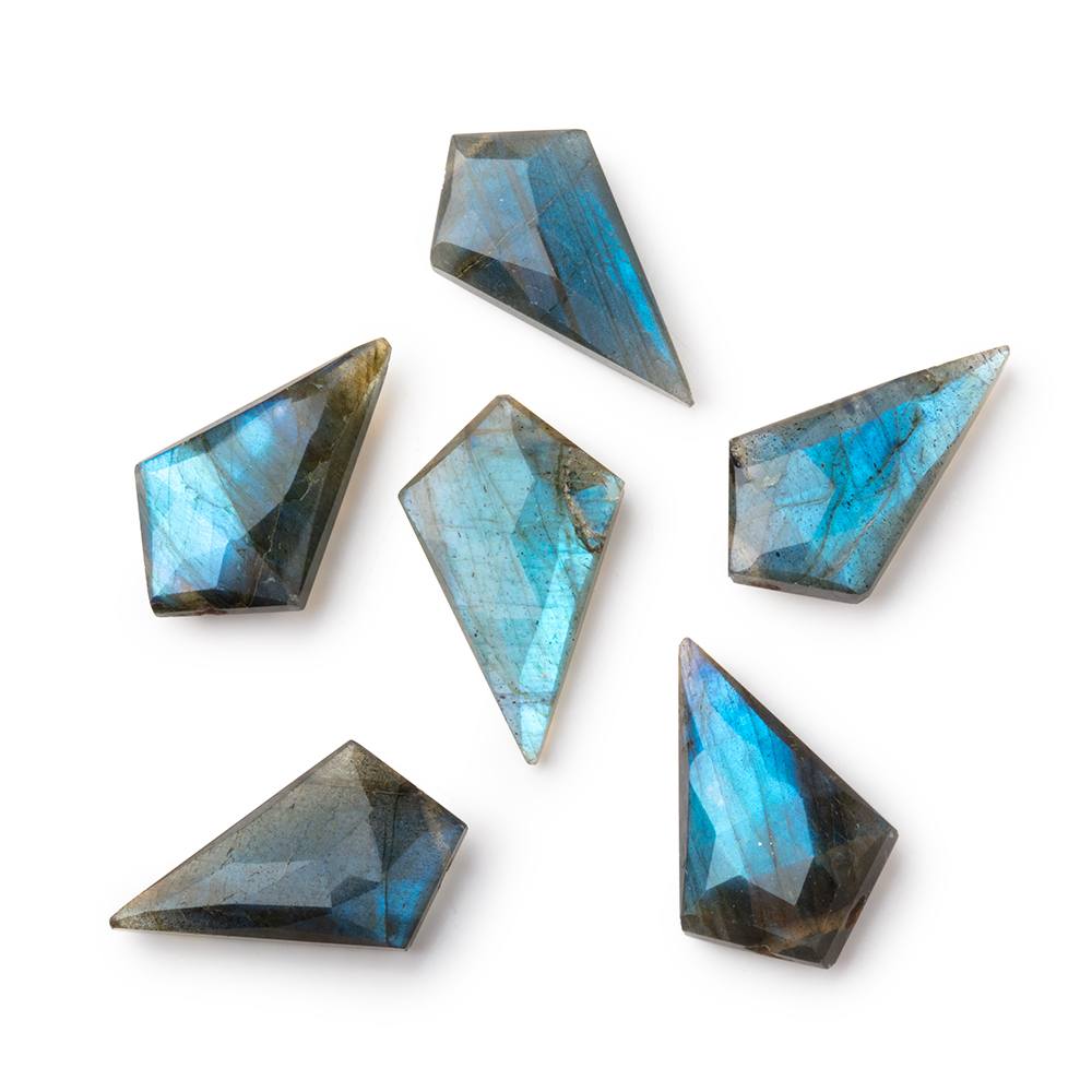 20 - 22mm Labradorite Faceted Shield Focal 1 piece - Beadsofcambay.com