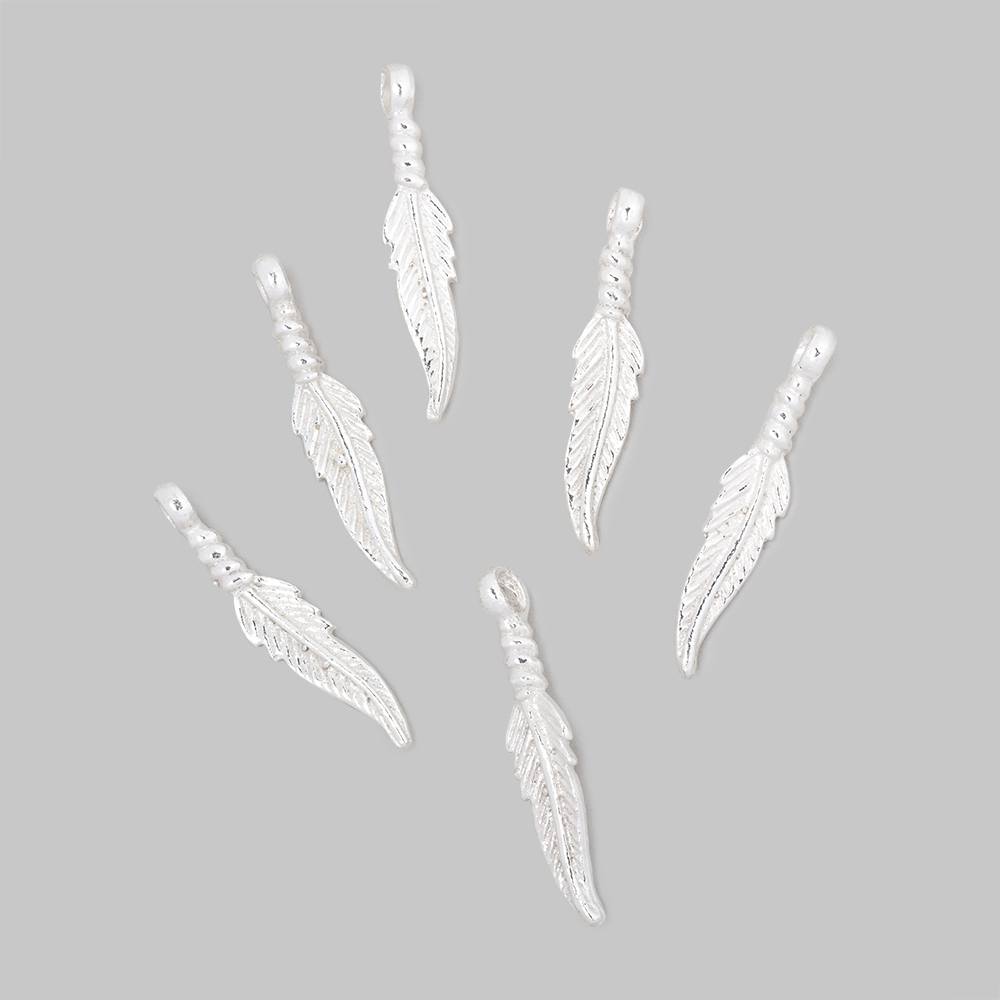 20x5mm Feather Pendant Charm Set of 6 pieces - Beadsofcambay.com