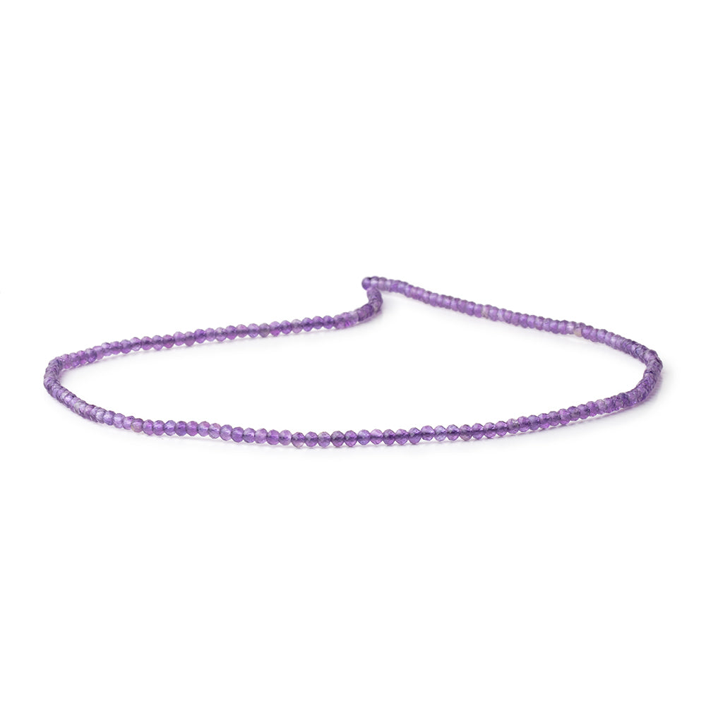 2mm Amethyst micro faceted rondelle beads 12.5 inch 220 pieces AAA - BeadsofCambay.com