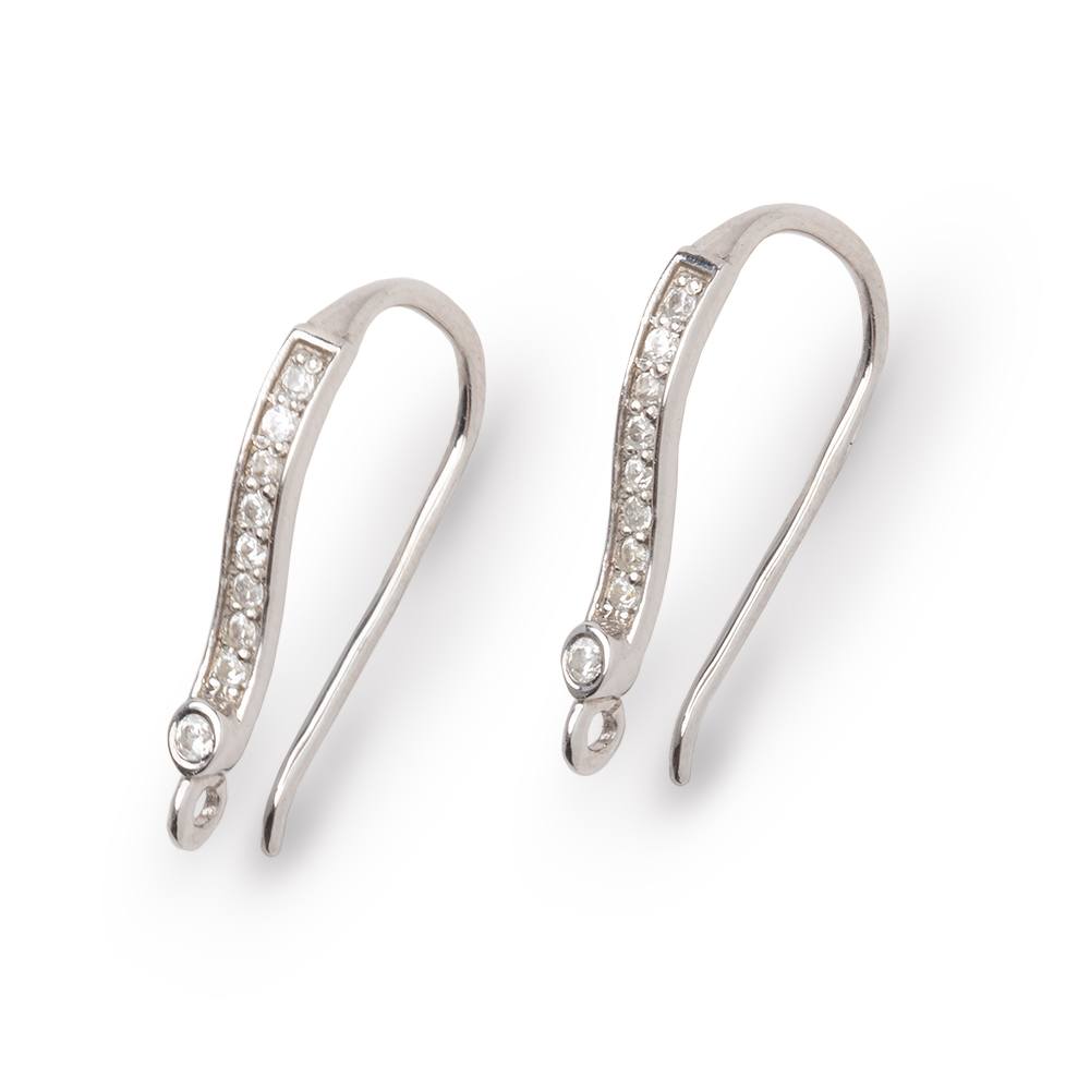 21mm Cubic Zirconia Ear Wire Set of 2 pieces - Beadsofcambay.com