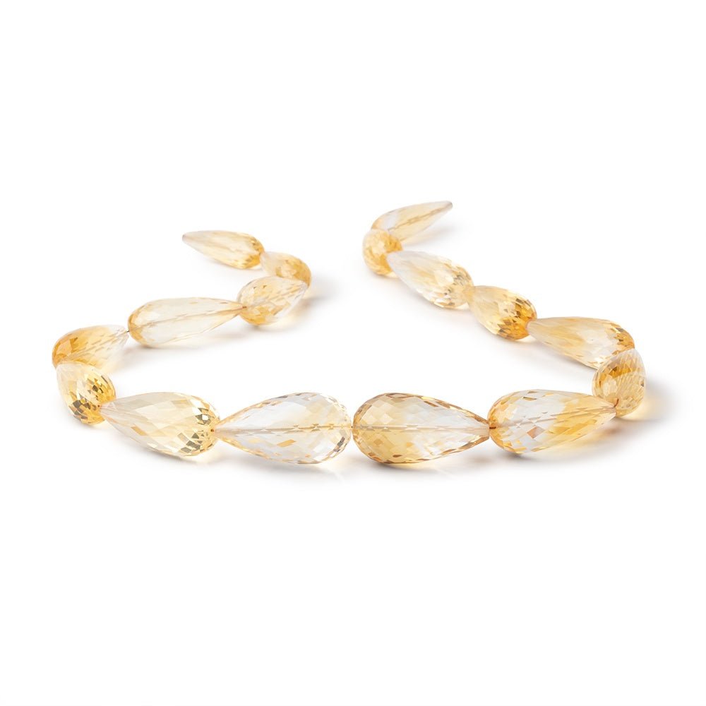 21x7 - 24x13mm Citrine Faceted Tear Drops 15.5 inch 16 Beads AA - Beadsofcambay.com