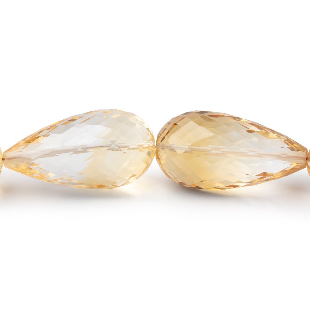 21x7 - 24x13mm Citrine Faceted Tear Drops 15.5 inch 16 Beads AA - Beadsofcambay.com