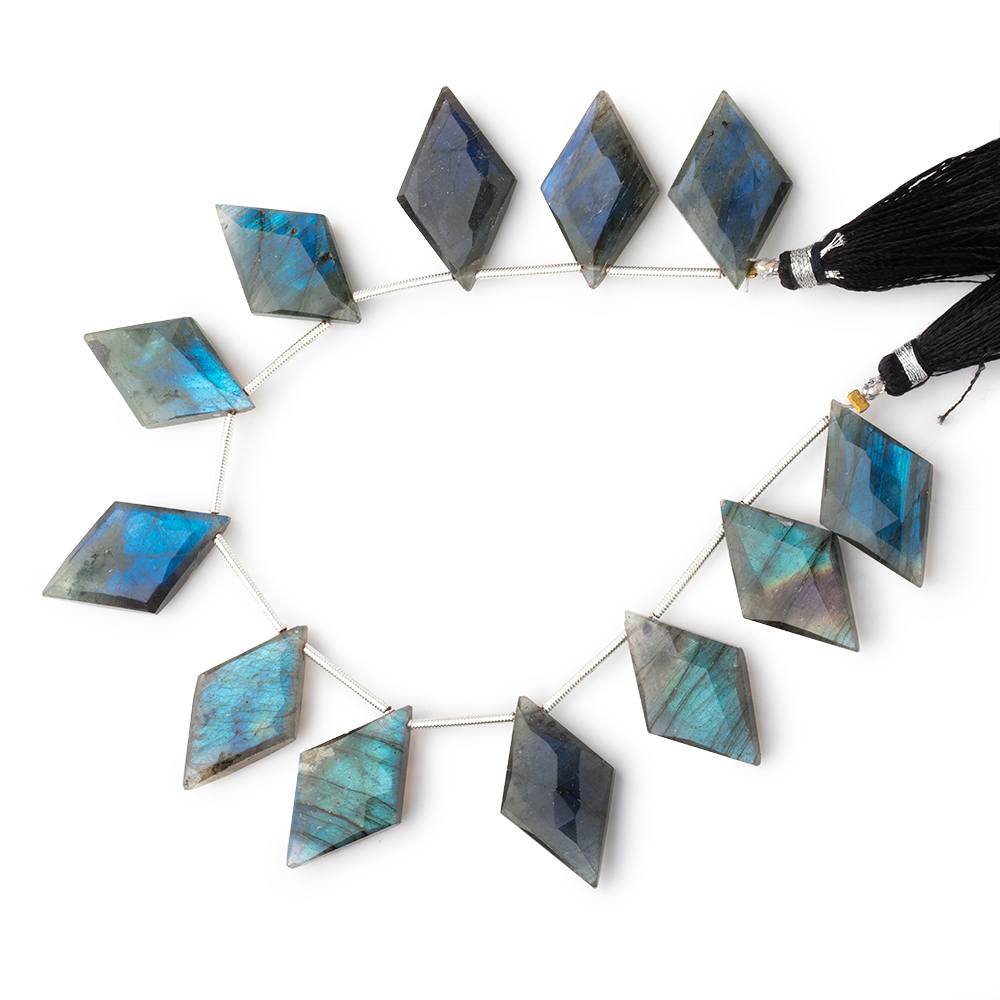 23 - 24mm Labradorite Faceted Kite Beads 7 inch 10 pieces - Beadsofcambay.com