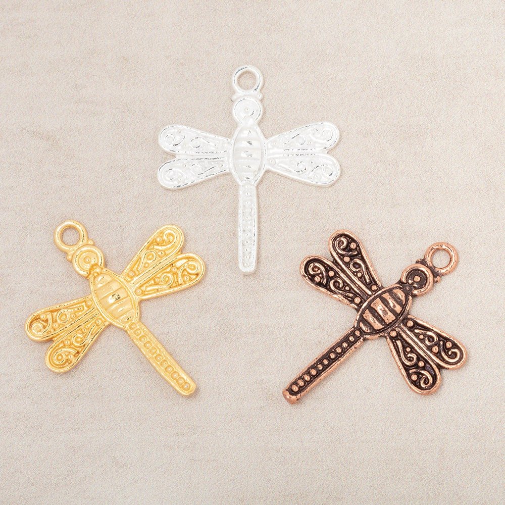 23mm Dragonfly Pendant Charm Set of 2 pieces - Beadsofcambay.com