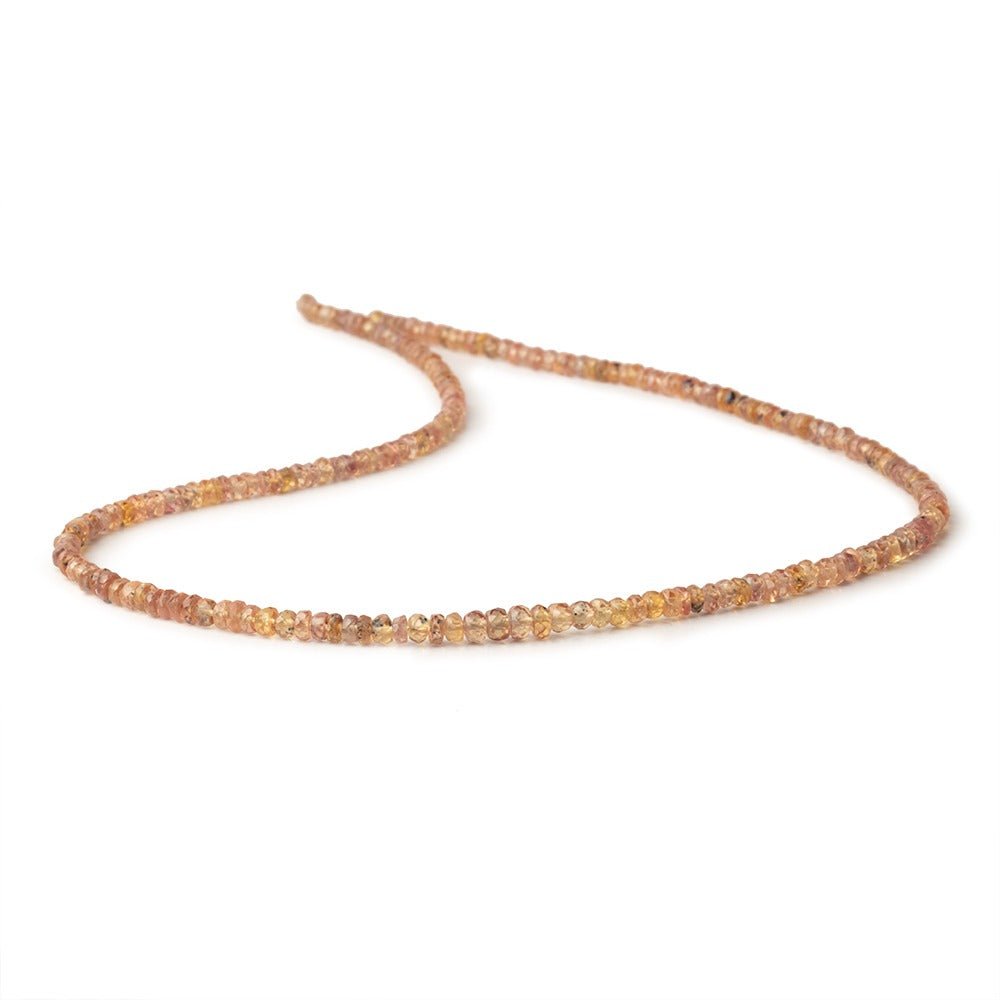 2.5-3.5mm Burnt Orange Songea Sapphire Faceted Rondelles 16 inch 209 Beads - Beadsofcambay.com