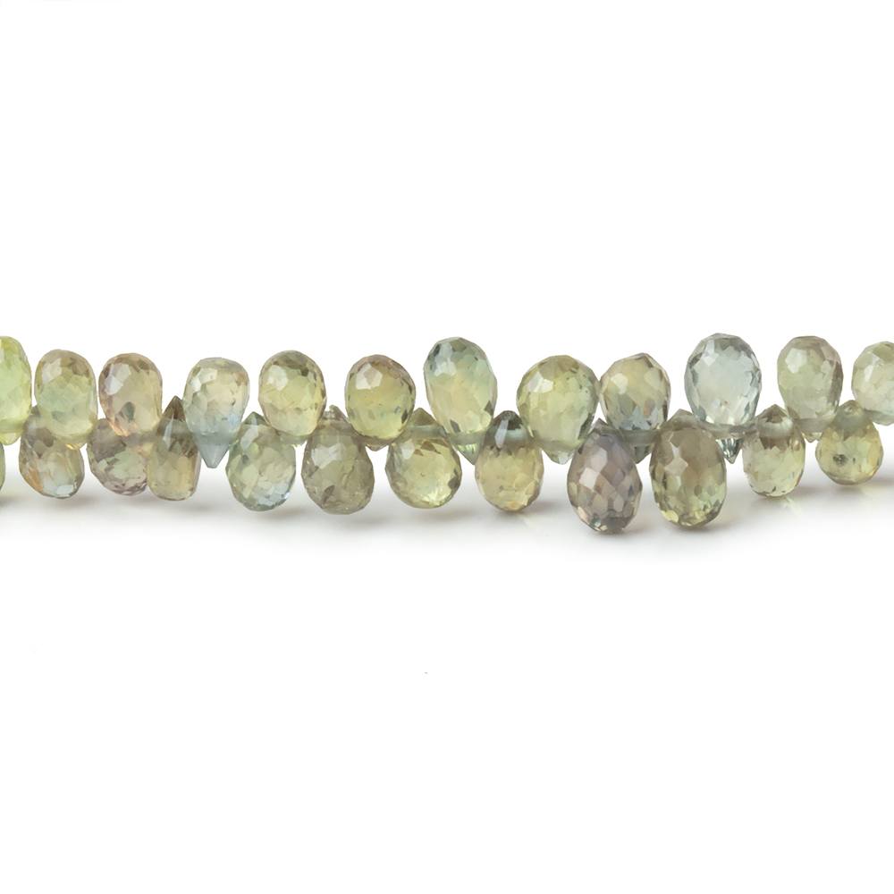 Green Songea buying sapphire faceted rondelle beads AAA 2.5-3.5mm 9