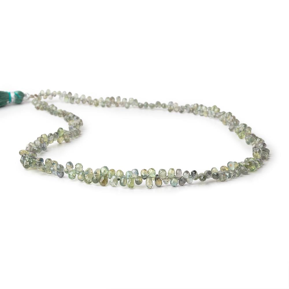 2.5-3.5mm Green Sapphire Micro Faceted Tear Drop Beads 18 inch 300 pieces AAA - Beadsofcambay.com