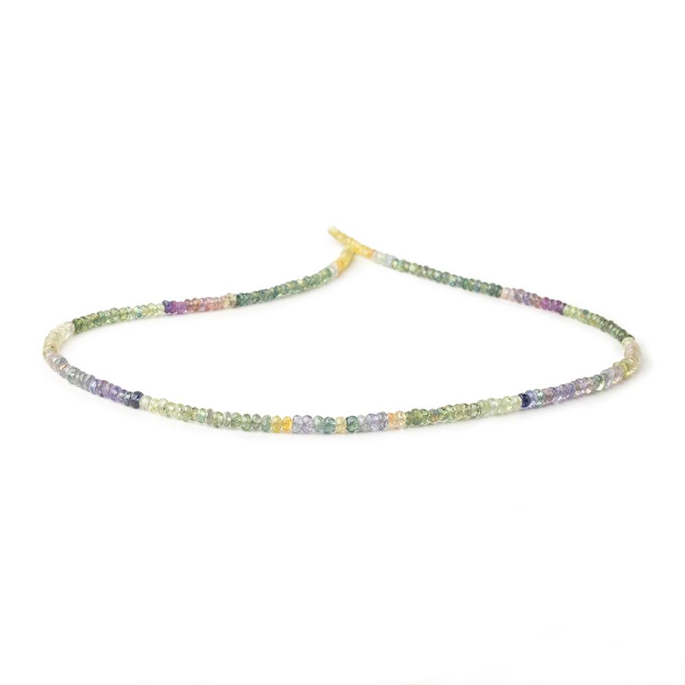 2.5-3.5mm Multi Color Sapphire Faceted Rondelles 16 inch 209 Beads - Beadsofcambay.com