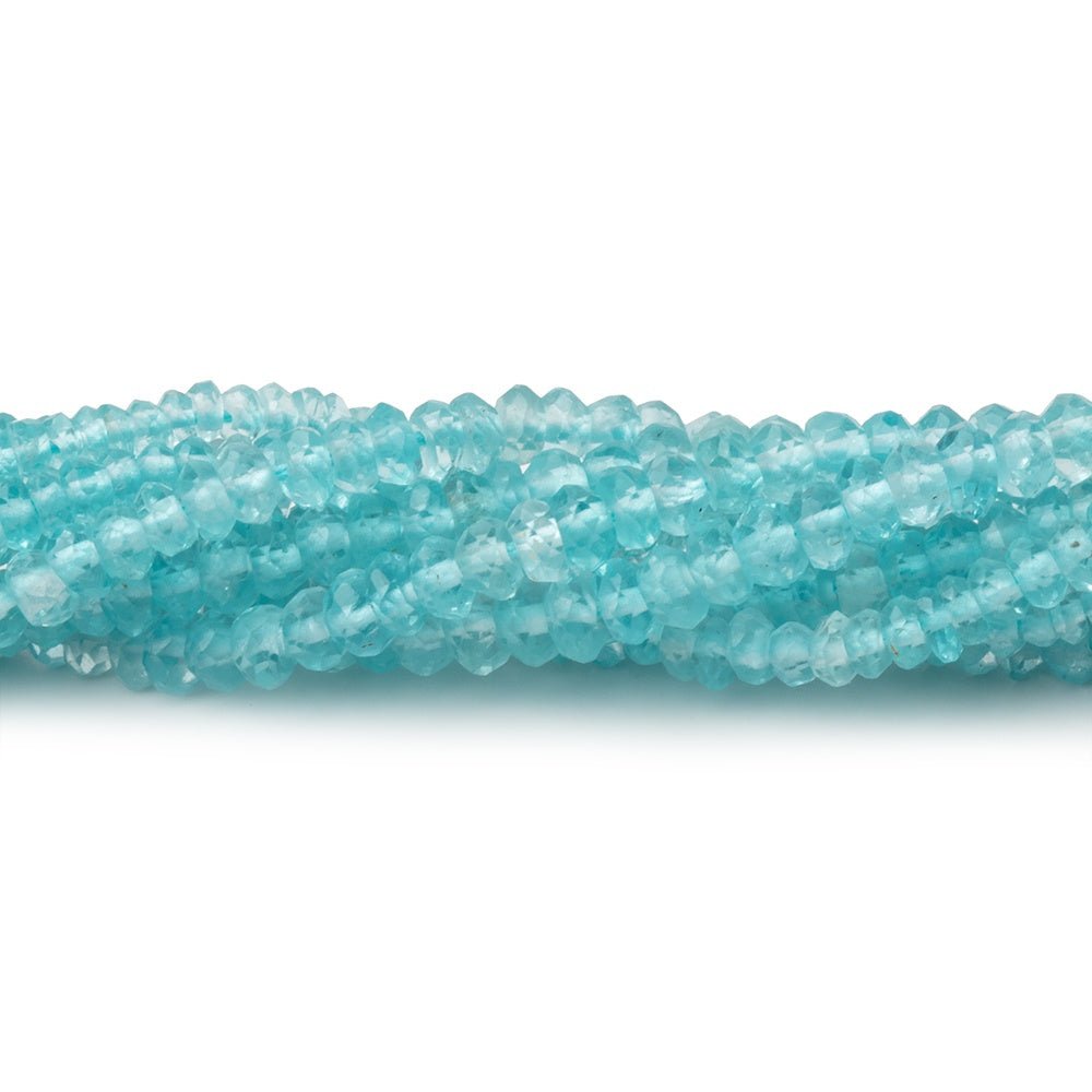 2.5 - 3mm Pool Blue Apatite Faceted Rondelle Beads 13.5 inch 175 pieces - Beadsofcambay.com