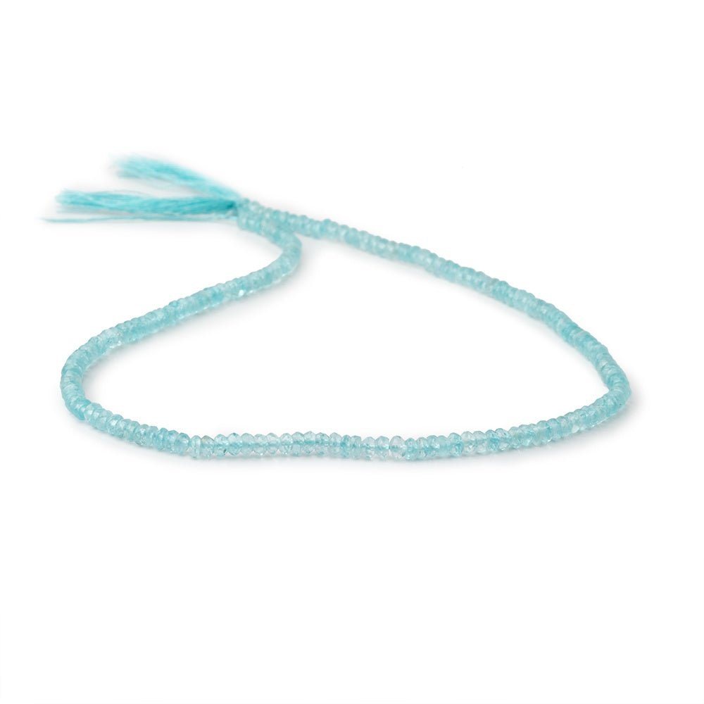 2.5 - 3mm Pool Blue Apatite Faceted Rondelle Beads 13.5 inch 175 pieces - Beadsofcambay.com