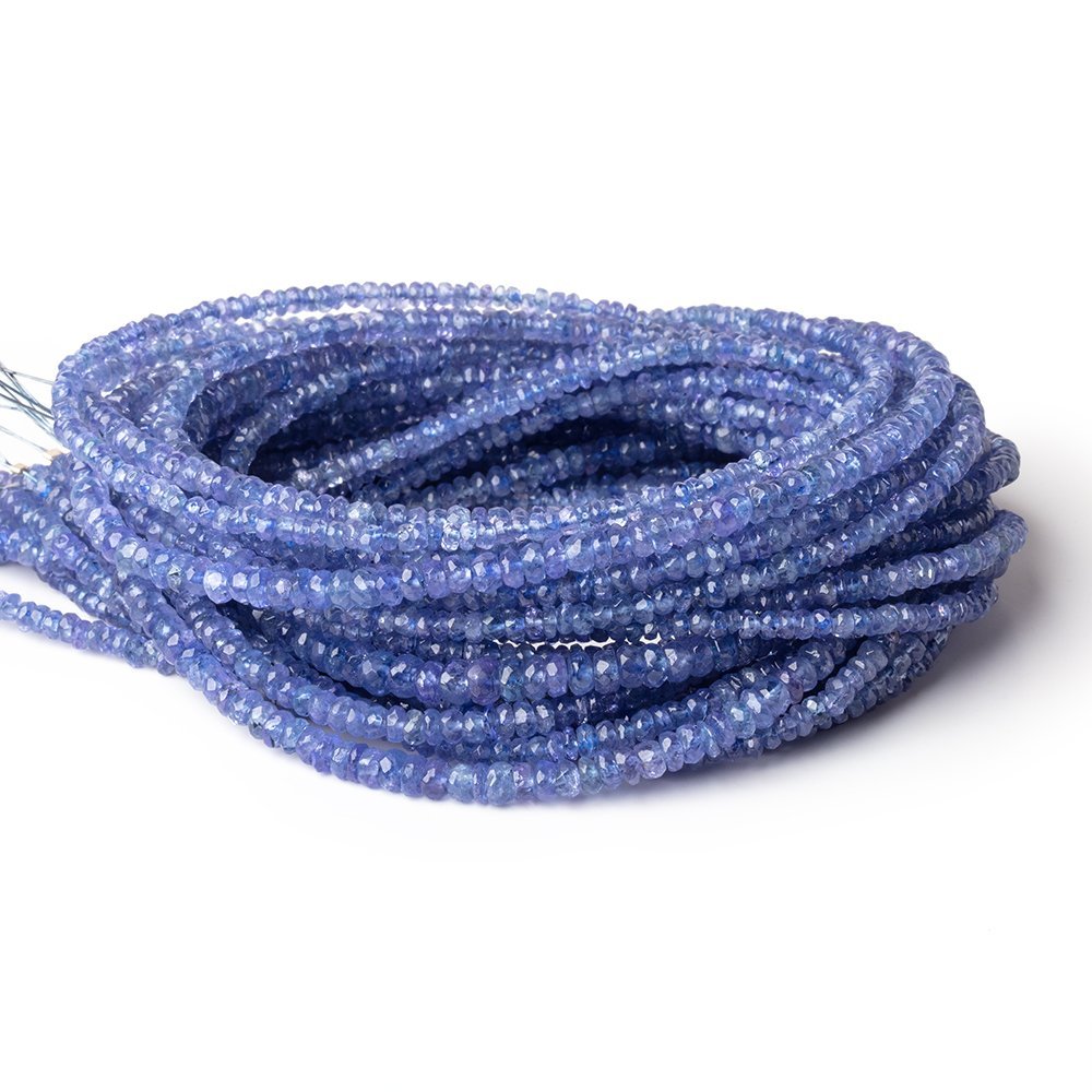 2.5 - 3mm Tanzanite Faceted Rondelle Beads 16 inch 196 pieces - Beadsofcambay.com