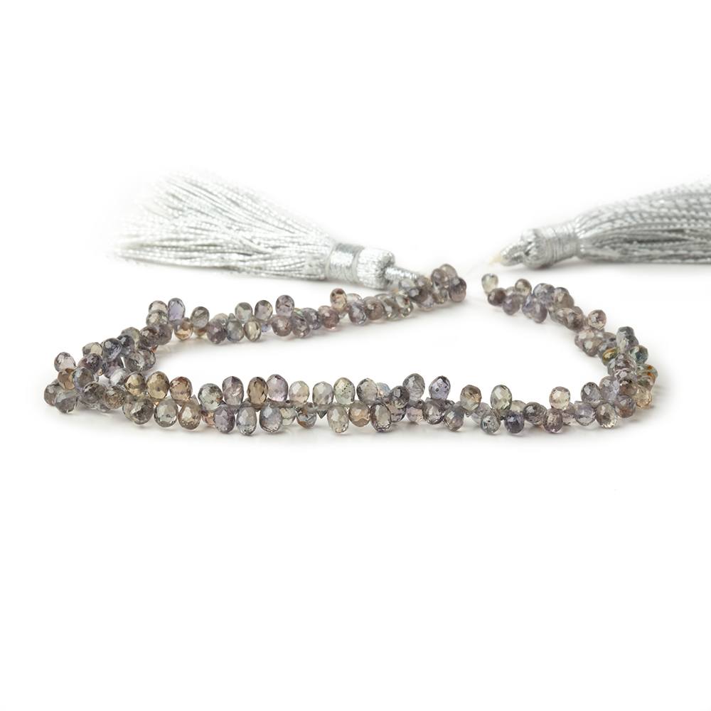 2.5-4mm Plum Sapphire Micro Faceted Tear Drop Beads 7.5 inch 163 pieces AAA - Beadsofcambay.com