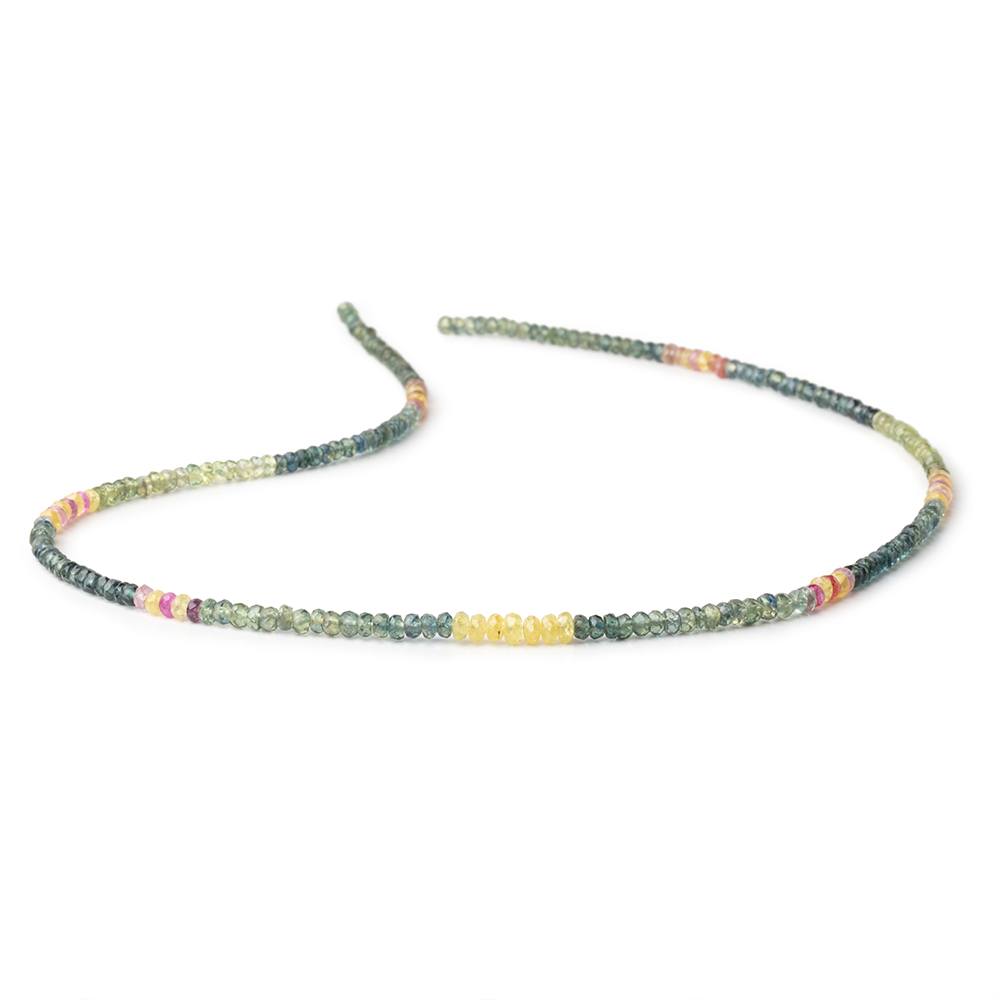 2.8-3.6mm Multi Color Sapphire Faceted Rondelles 16 inch 221 Beads - Beadsofcambay.com