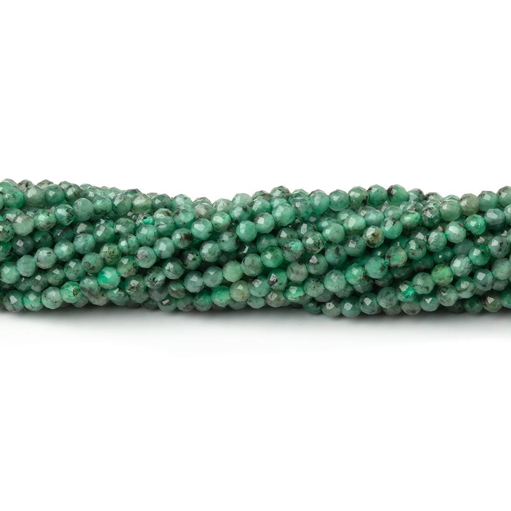 2mm Brazilian Emerald Micro Faceted Round Beads 12.75 inch 148 pieces - Beadsofcambay.com