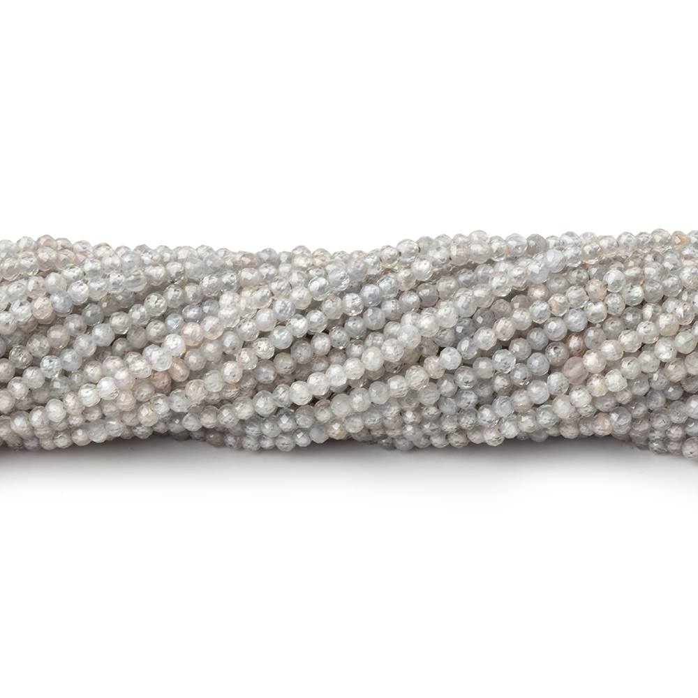 2mm Grey Zircon Micro Faceted Rounds 12.5 inch 168 Beads - Beadsofcambay.com