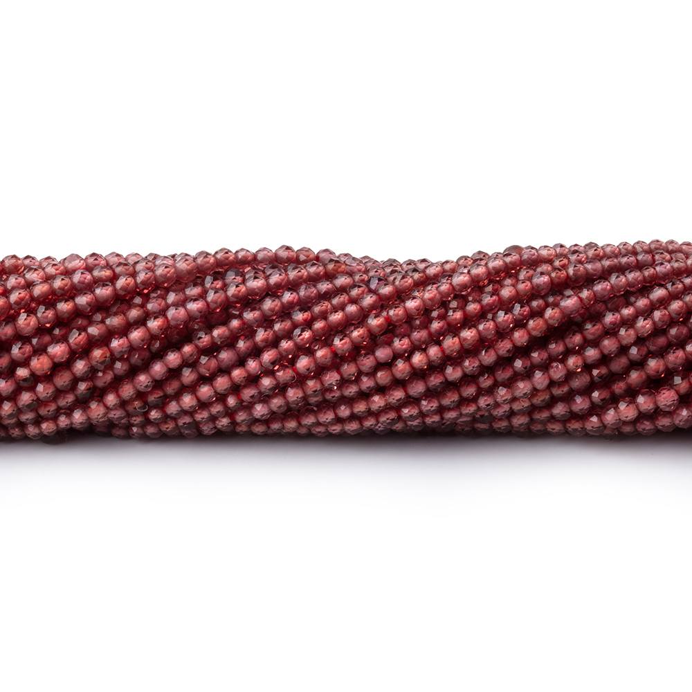 2mm Mozambique Garnet Micro Faceted Rounds 12.5 inch 200 Beads - Beadsofcambay.com