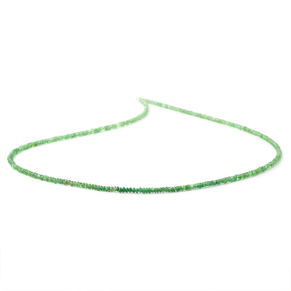 2mm Tsavorite Garnet Plain Rondelle Beads 18 inch 345 pieces - Beadsofcambay.com