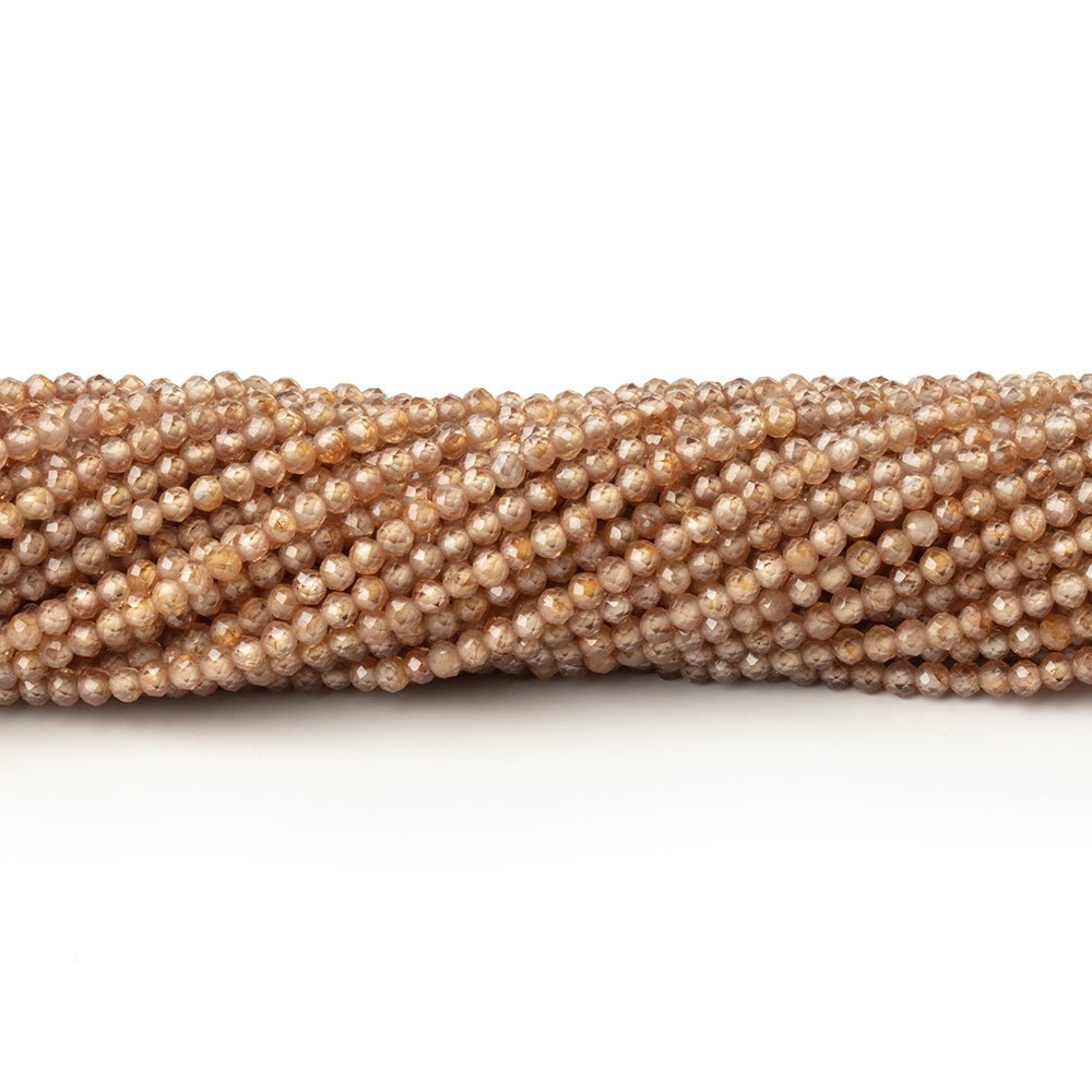 2mm Warm Brown Zircon Micro Faceted Rondelles 12.5 inch 174 Beads AA - Beadsofcambay.com