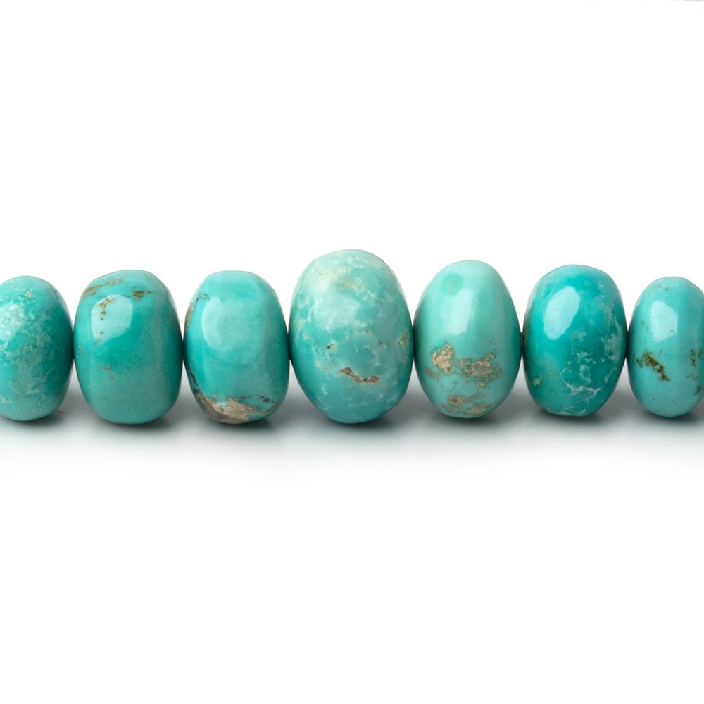 3 - 10mm Mongolian Turquoise Plain Rondelle 18 inch 106 Beads - Beadsofcambay.com