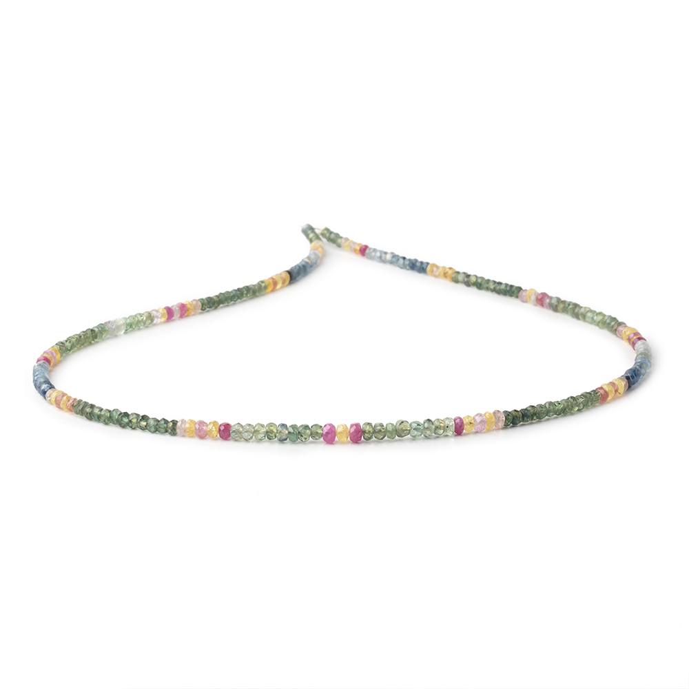 3-3.5mm Multi Color Sapphire Faceted Rondelle Beads 16 inch 200 pieces - Beadsofcambay.com