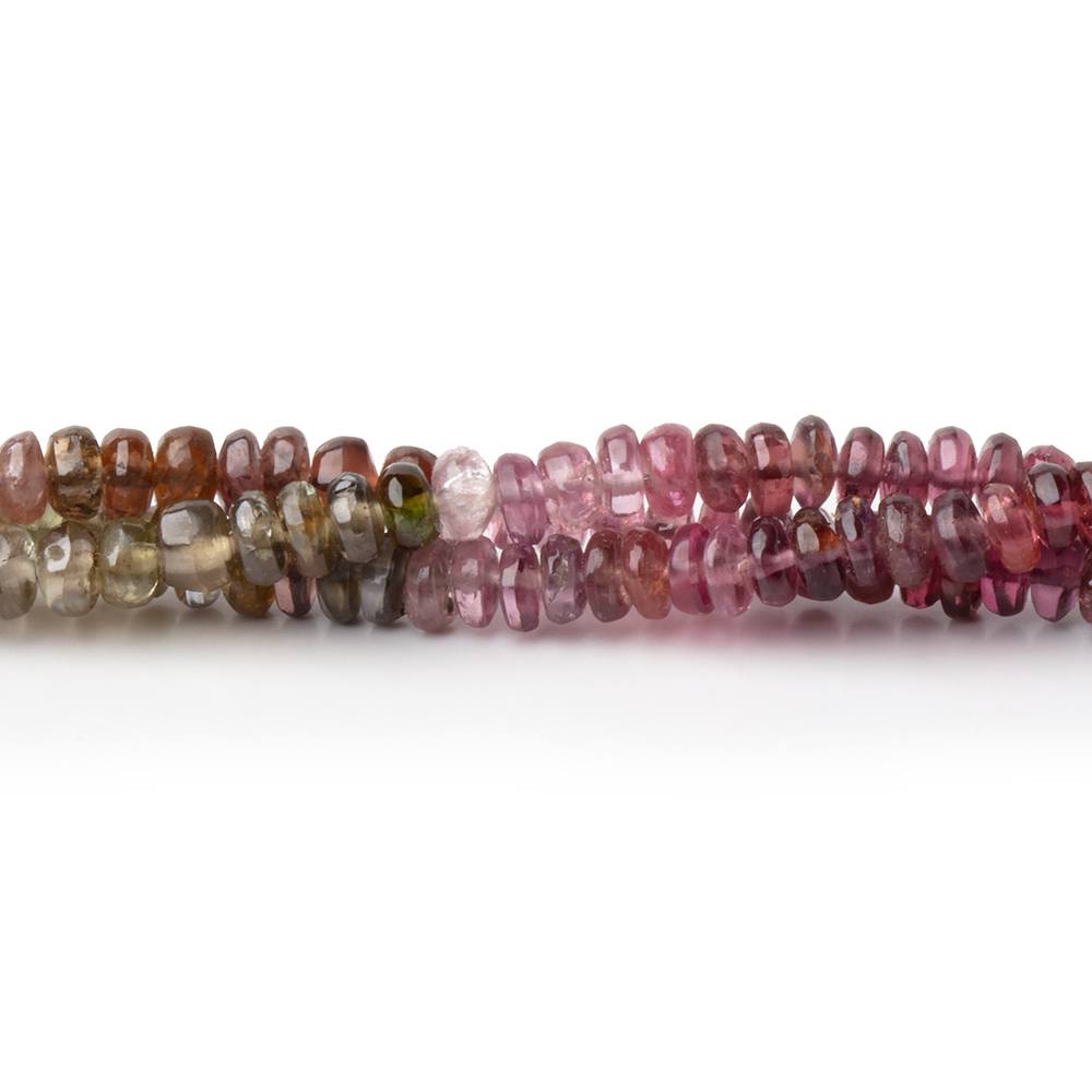 3 - 3.5mm Multi Color Spinel Plain Rondelle Beads 16 inch 220 pieces - Beadsofcambay.com