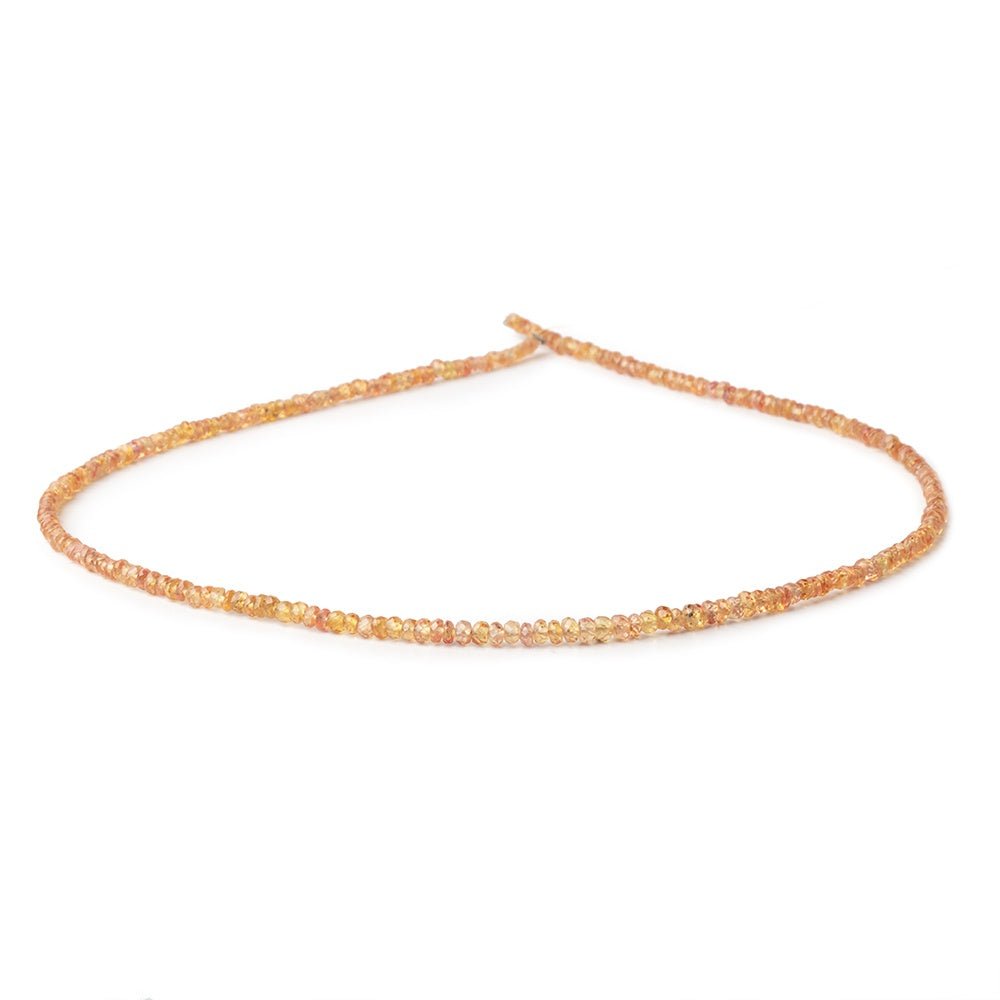 3-3.5mm Orange Songea Sapphire Faceted Rondelles 16 inch 227 Beads - Beadsofcambay.com