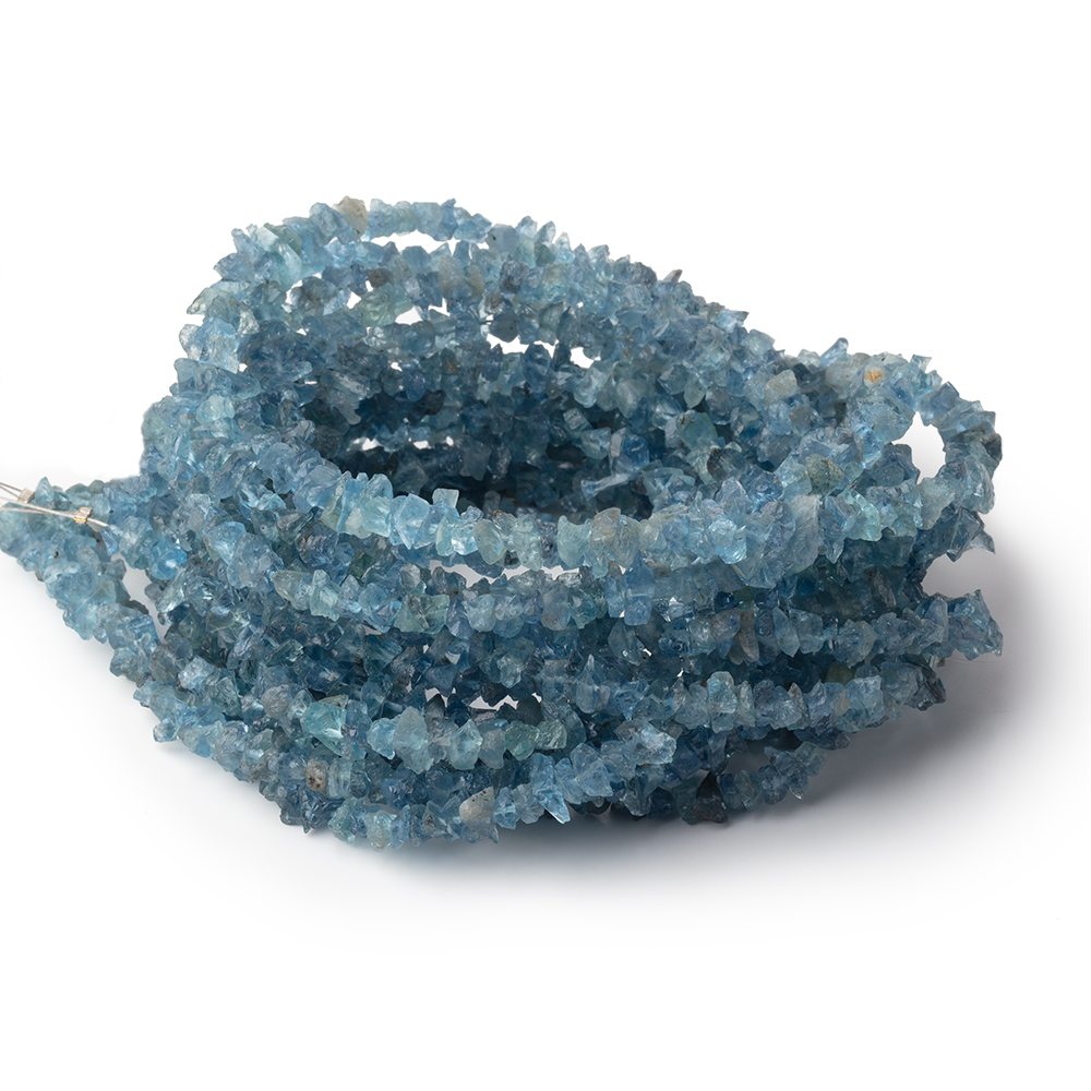 3 - 5mm Blue Apatite Raw Crystal Beads 16 inch 175 pieces - Beadsofcambay.com