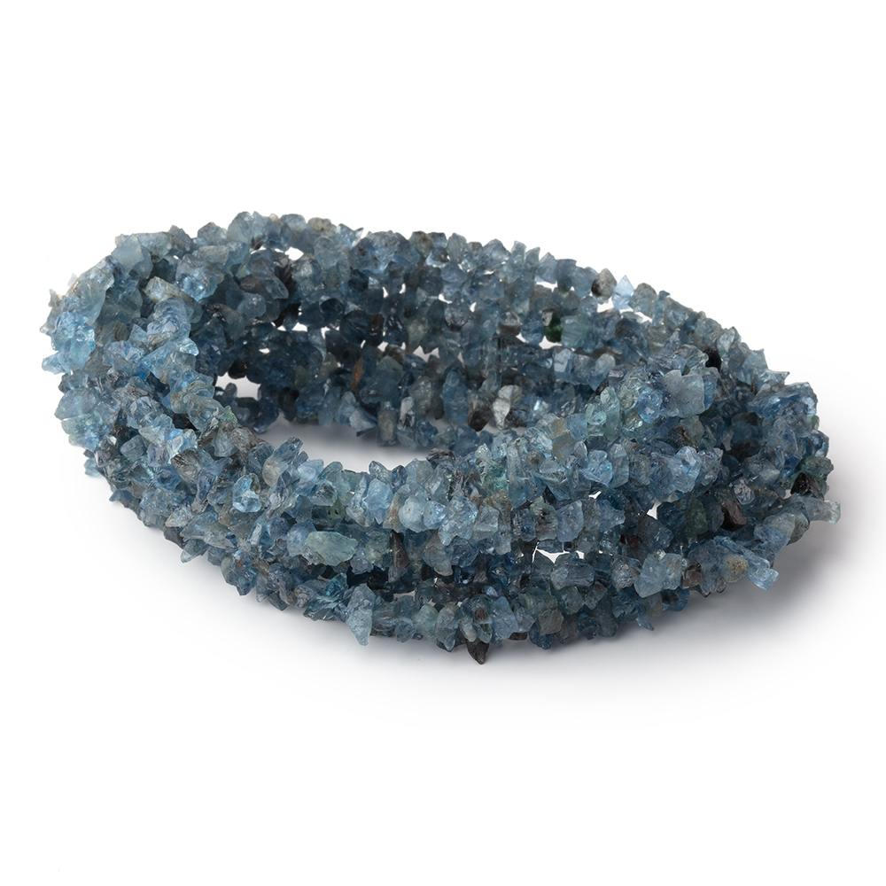 3 - 5mm Dark Blue Apatite Raw Crystal Beads 16 inch 185 pieces - Beadsofcambay.com