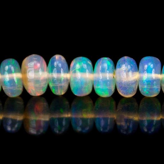 3 - 5mm Ethiopian Opal Plain Rondelle Beads 174 pieces - Beadsofcambay.com