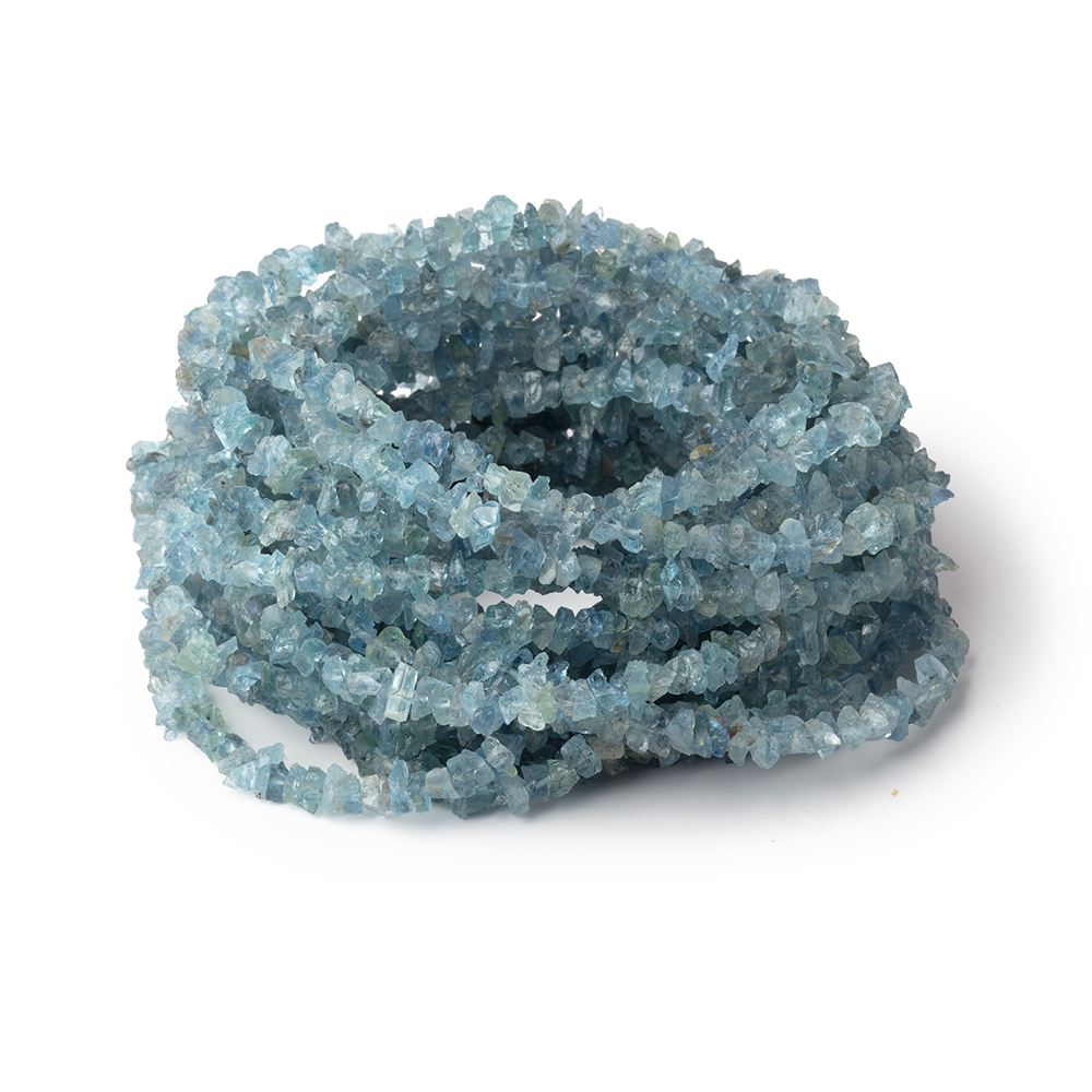 3 - 5mm Light Blue Apatite Raw Crystal Beads 16 inch 175 pieces - Beadsofcambay.com