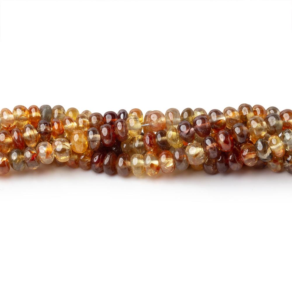 3 - 5mm Multi Color Golden Zircon Plain Rondelle Beads 16 inch 185 pieces AA - Beadsofcambay.com