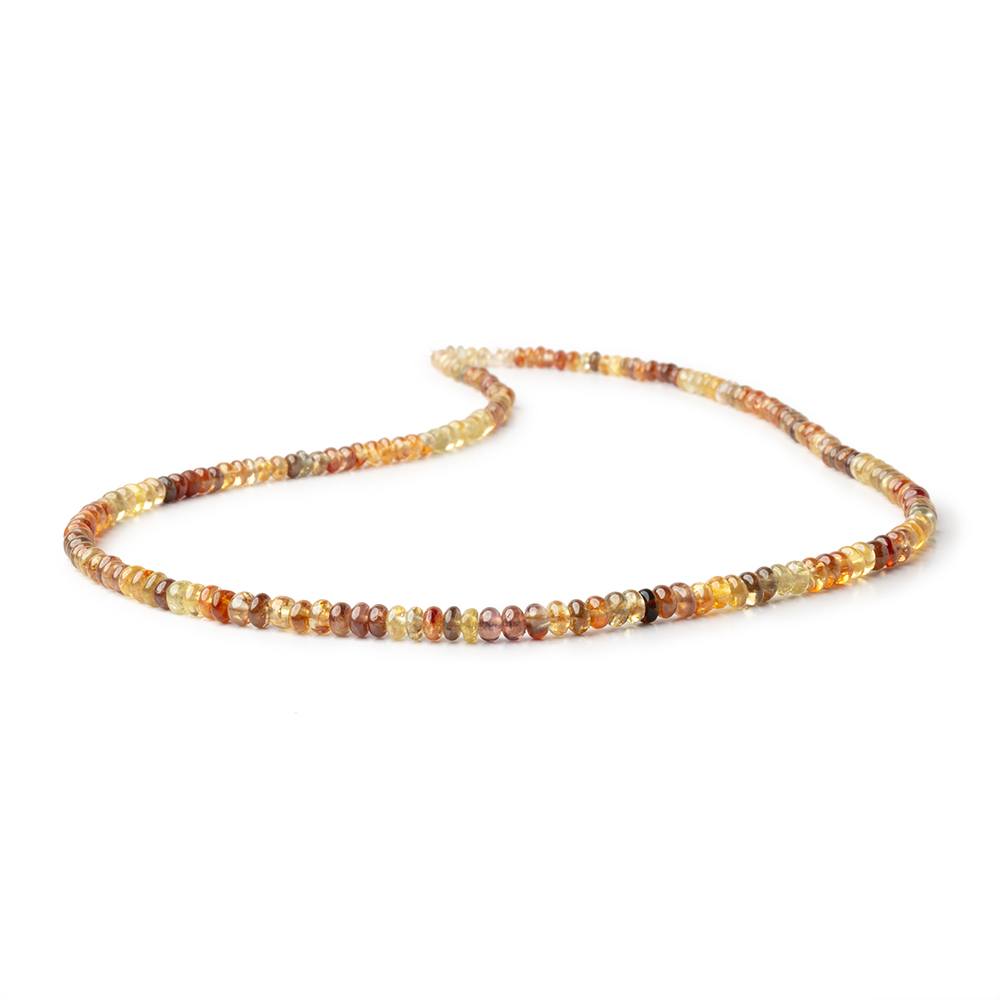 3 - 5mm Multi Color Golden Zircon Plain Rondelle Beads 16 inch 185 pieces AA - Beadsofcambay.com