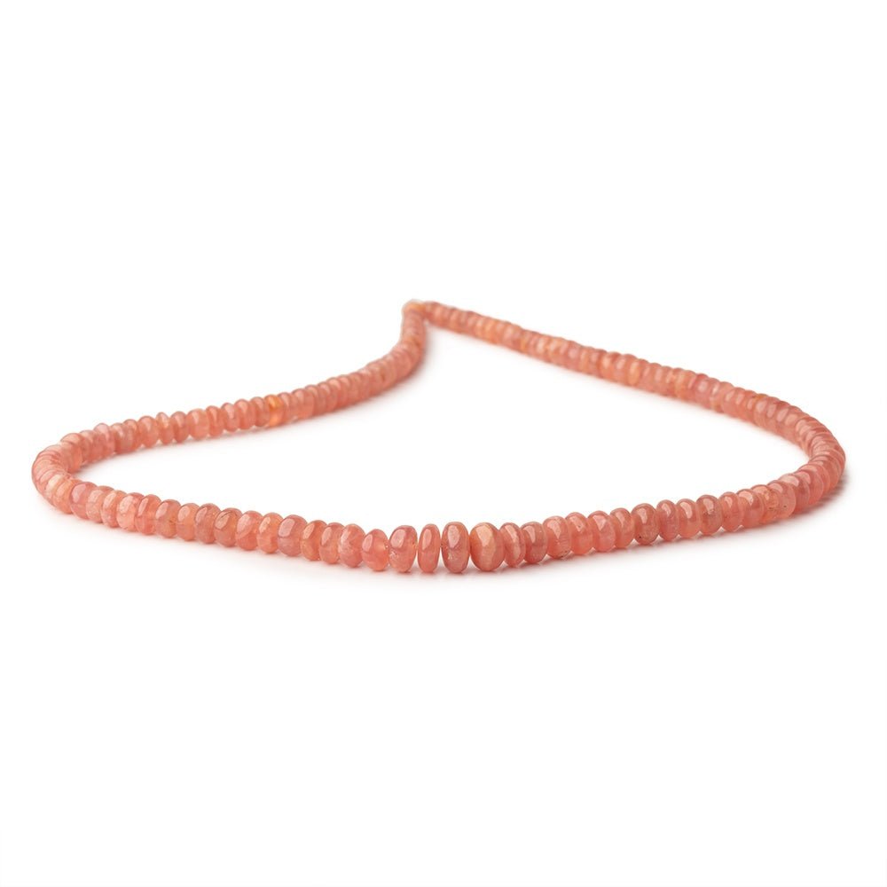 3 - 6mm Rhodochrosite Plain Rondelle Beads 16 inch 130 pieces AA - Beadsofcambay.com