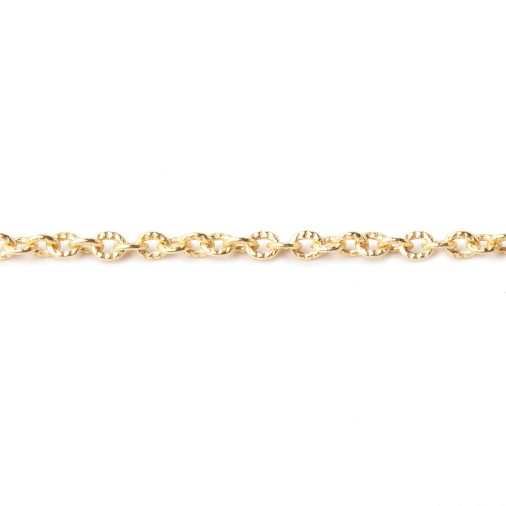 3 Feet - 2.5mm Small Corrugated Oval Link Chain - Beadsofcambay.com