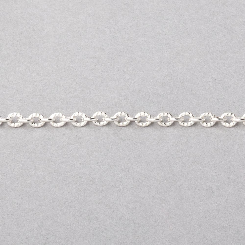 3 Feet - 2.5mm Small Corrugated Oval Link Chain - Beadsofcambay.com