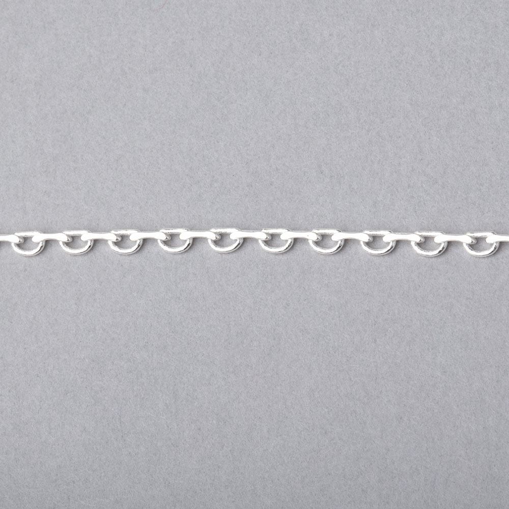 3 Feet - 2mm Open & Closed Oval Link Chain - Beadsofcambay.com