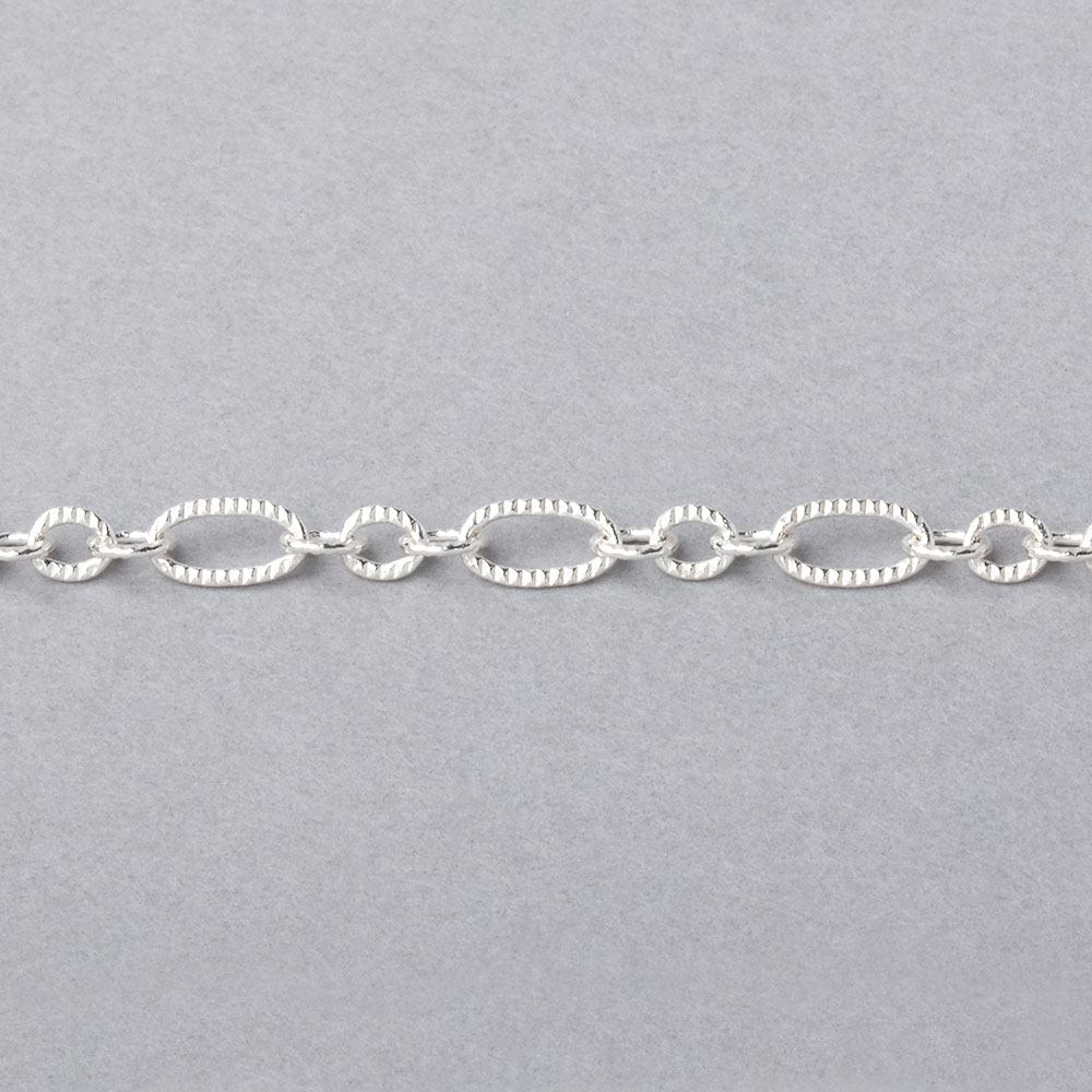 3 Feet - 3.5mm Multiple Corrugated Oval Link Chain - Beadsofcambay.com