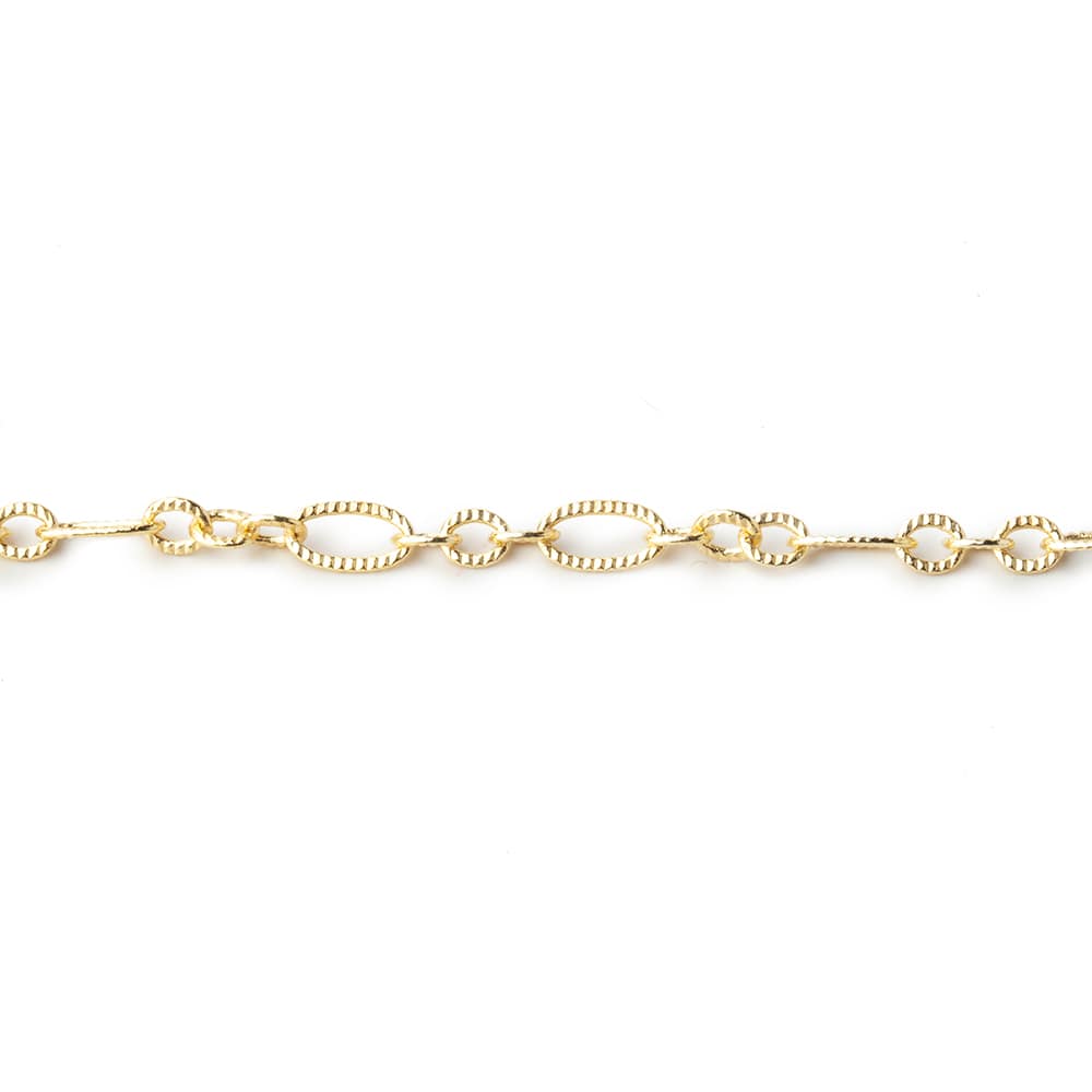 3 Feet - 3.5mm Multiple Corrugated Oval Link Chain - Beadsofcambay.com