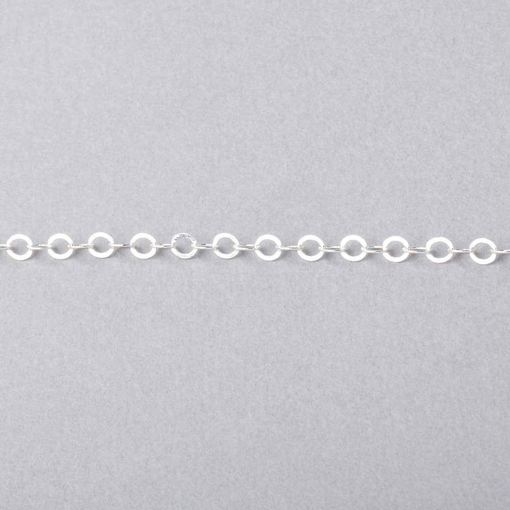 3 Feet - 3mm Flat Round Link Chain - Beadsofcambay.com