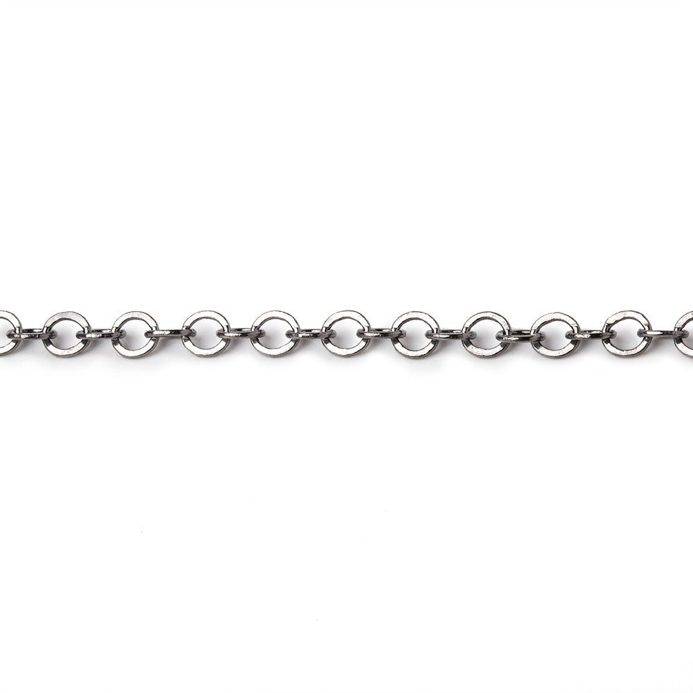 3 Feet - 3mm Flat Round Link Chain - Beadsofcambay.com