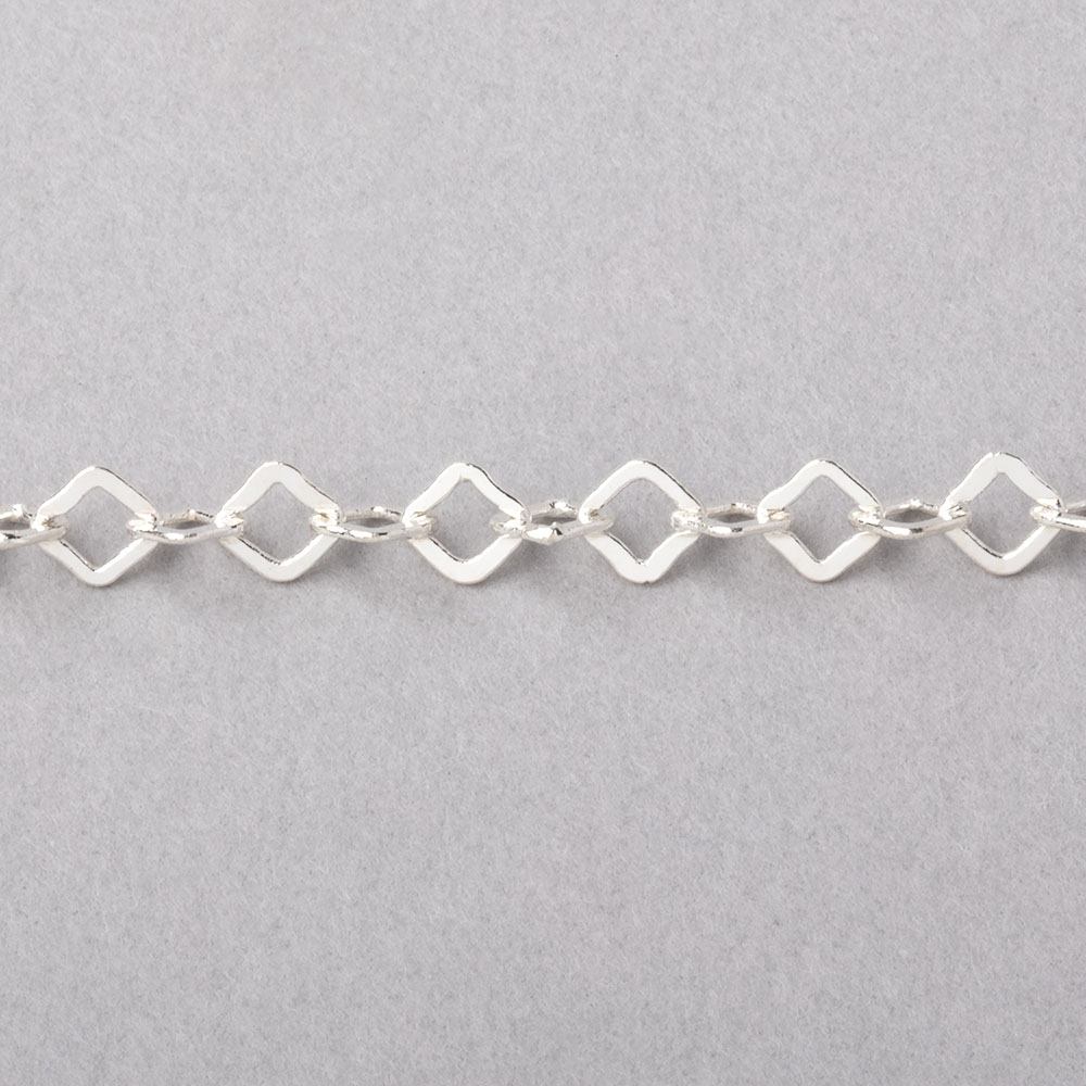 3 Feet - 4mm Flat Square Oval Link Chain - Beadsofcambay.com