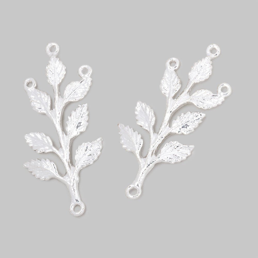 30x15mm Leafy Branch 3 Ring Charm Set of 2 pieces - Beadsofcambay.com