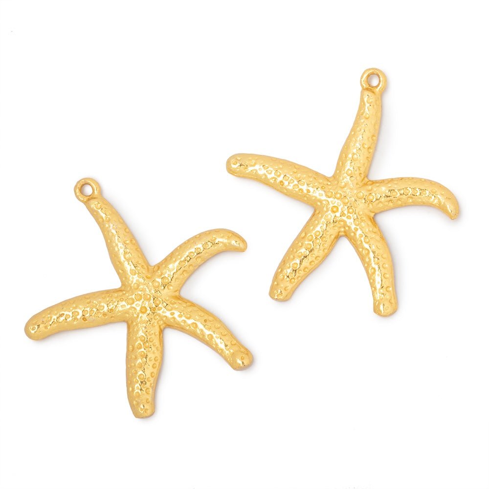 32mm Starfish Pendant Charm Set of 2 pieces - Beadsofcambay.com