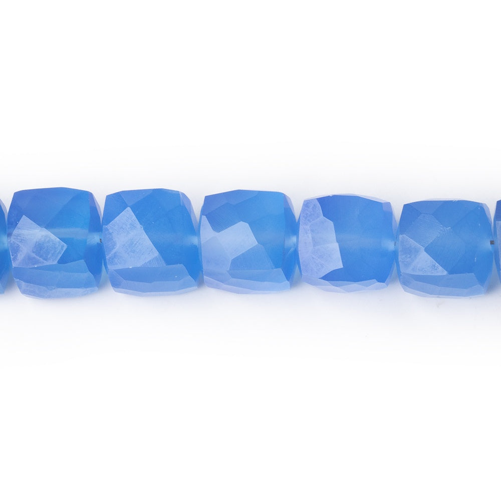 Beadsofcambay Santorini Blue Chalcedony Faceted Cube View 1