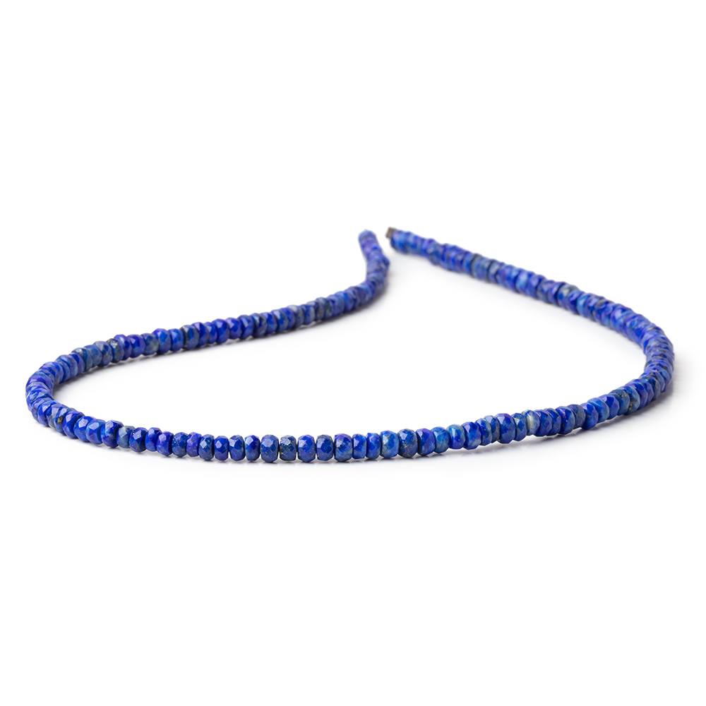 3.5 - 4.5mm Lapis Lazuli Faceted Rondelle Beads 14 inch 127 pieces - Beadsofcambay.com